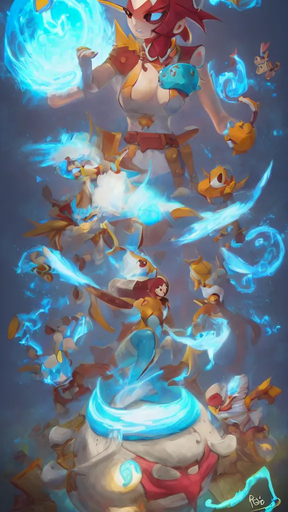 Image similar to Miss Dofus fanart in pokemon world Hero epic legend fantasy , by Stanley Artgerm Lau, WLOP, Rossdraws, James Jean, Andrei Riabovitchev, Marc Simonetti, Yoshitaka Amano, ArtStation, CGSociety,