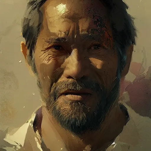 Prompt: portrait of a great father art by greg rutkowski, tooth wu and wlop, bright masterpiece