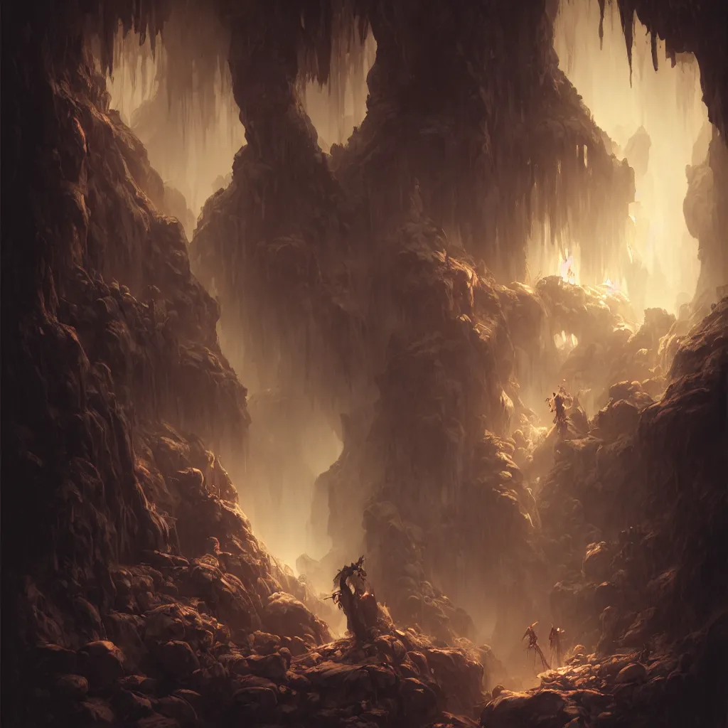 Image similar to portrait of the unseen elder vampire in a cave, dark atmosphere, subsurface scattering, by jesper ejsing, justin gerard, tomasz alen kopera, cgsociety and fenghua zhong, highly detailed, rim light, cinematic lighting, illustration, art, octane render, very coherent, cinematic, hyper realism, high detail, octane render, 8 k