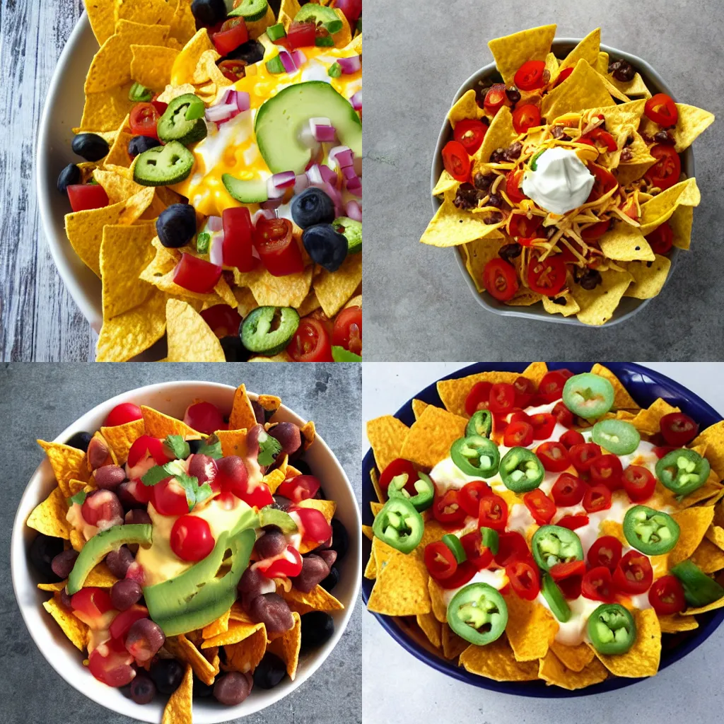 Prompt: bowl of nachos