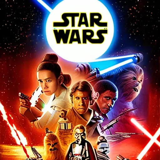 Image similar to Star Wars Episode X Movie Poster starring Gilbert Gottfried as every character in the poster, cool, epic, dramatic, dramatic lighting, epic shading, shiny, very cool, awesome, realistic, hyperrealistic, 8k resolution, HD quality, real