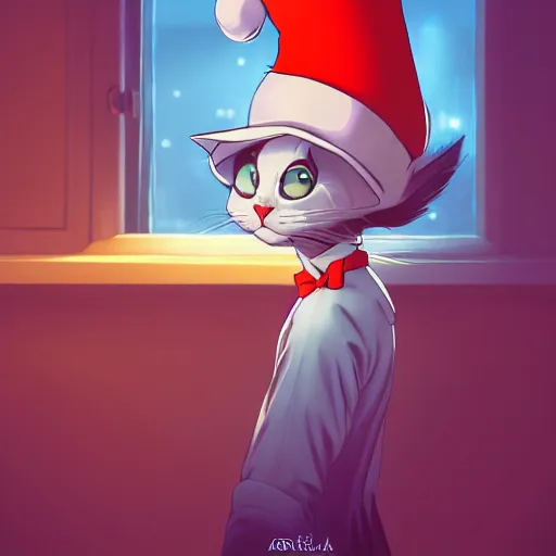 Prompt: Dr. Seuss as The Cat in the Hat, ambient lighting, 4k, anime key visual, lois van baarle, ilya kuvshinov, rossdraws, artstation