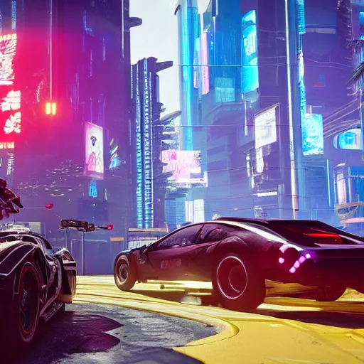 Image similar to Cyberpunk 2077 if it had two more years of development time, in-game screenshot