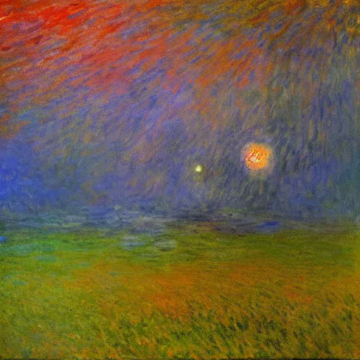 Prompt: Liminal space in outer space, by Monet