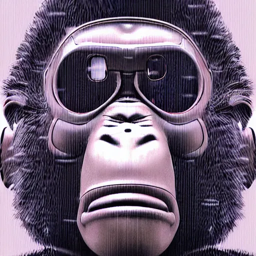 Image similar to cyberpunk monkey, very detailed