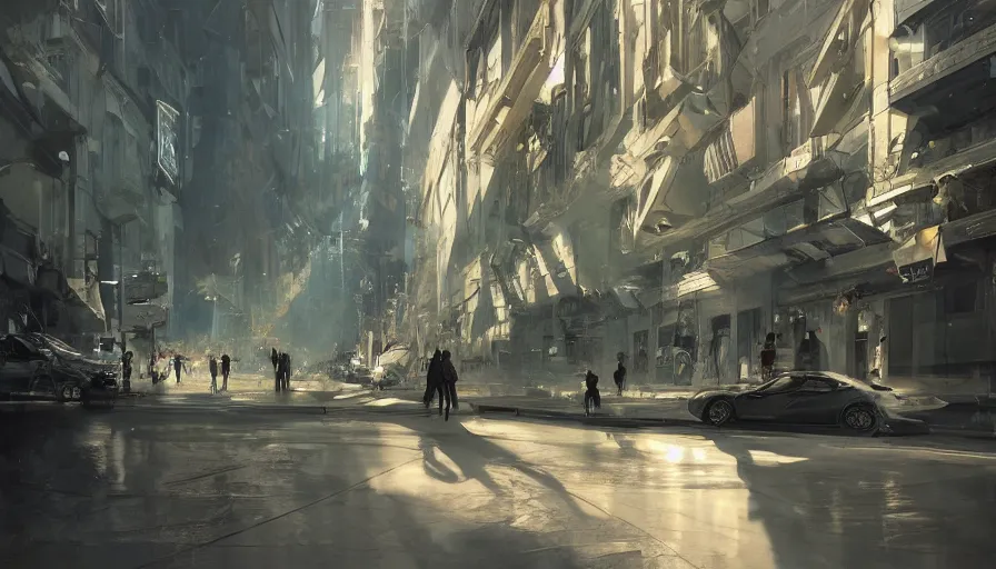 Image similar to berlin hauptbanhoff in year 3 0 2 2, light, shadows, reflections, epic composition, intricate, elegant, volumetric lighting, digital painting, highly detailed, artstation, sharp focus, illustration, concept art, ruan jia, steve mccurry