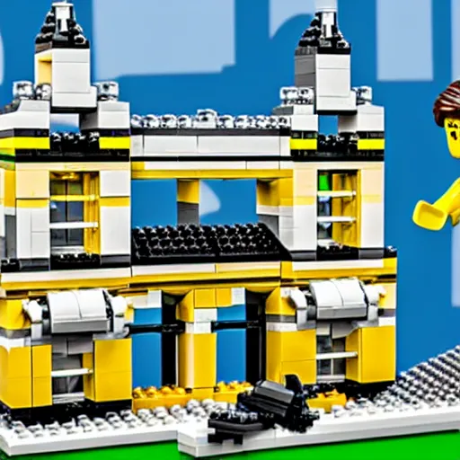 Image similar to mar - a - lago fbi raid lego set