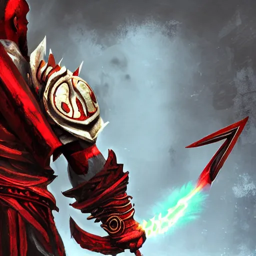 Image similar to ((((Ares the God of war)))), red theme, bloody battlefield, weapons and armors, Dota 2 hero, hearthstone art style, epic fantasy style art, fantasy epic digital art, epic fantasy card game art