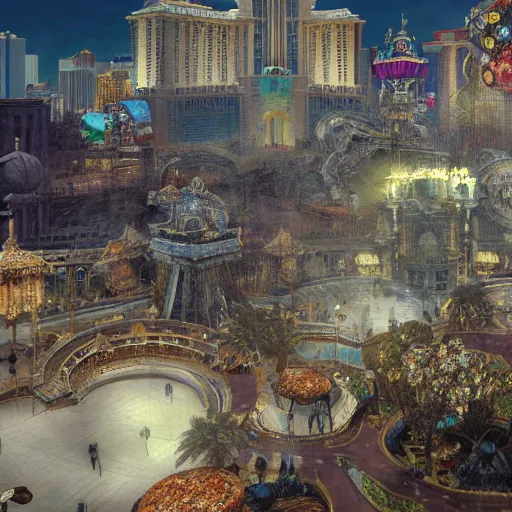 Image similar to las vegas, intricate detail, royo, klimt, miro, vallejo, frazetta, giger, whealan, hd, unreal engine,