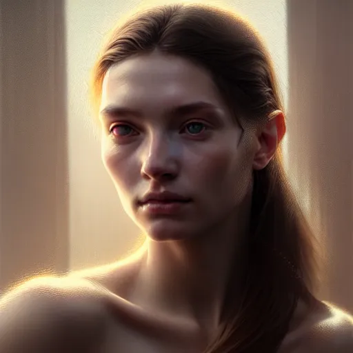 Image similar to a highly detailed portrait of a beautiful translucent woman, in the style of greg rutkowski, digital photography, photorealistic, realistic, extreme detail