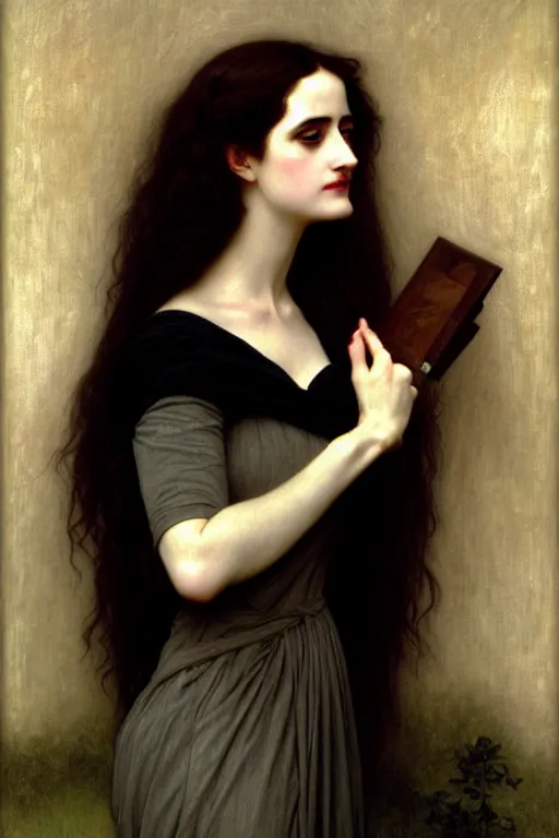 Image similar to eva green queen, painting by rossetti bouguereau, detailed art, artstation