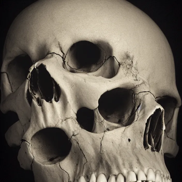 Image similar to hq studio portrait of a skull smiling at you