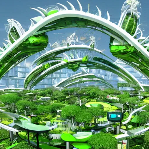 Prompt: futuristic botanical city