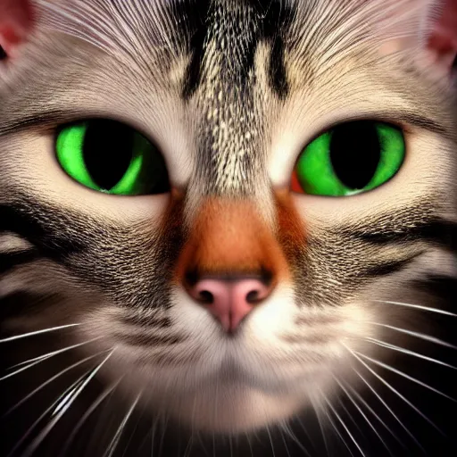 Image similar to a cat as a ninja, 3 d render, blender render, portrait, photograph,