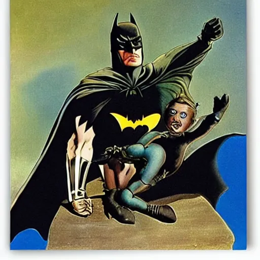 Prompt: batman and robin by salvador dali