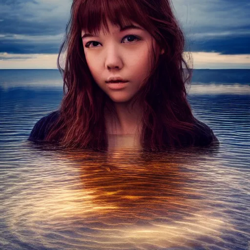 Prompt: dslr photo of a large lake with ripples from a pebble skimming across the water, full bodied portrait, artgerm, artstation, very high quality effects, intricate details,, extremely high quality, moody lighting, real camera, real photo, photography by deviantart, 8 k, full subject in shot