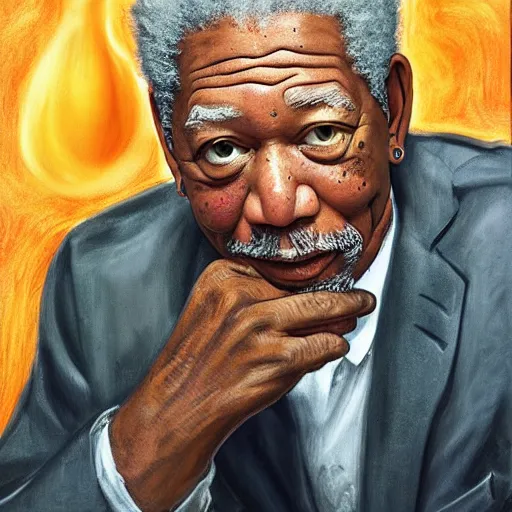 Prompt: morgan freeman as an eldritch god, painted, high detail, sharp focus, 4 k