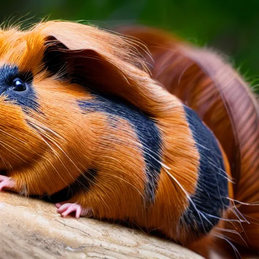 Prompt: a cute guinea pig centipede, coiled like a snake, 4 k photo