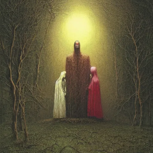 Image similar to Adam and Even dressed in Victorian dresses hug under the Tree of Life, by Beksinski and Greg Rutkowski