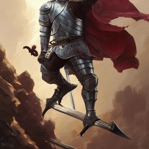 Image similar to portait of a knight adam sandler swinging his long sword, front game card, drark, marvel comics, dark, intricate, highly detailed, smooth, artstation, digital illustration by ruan jia and mandy jurgens and artgerm and wayne barlowe and greg rutkowski and zdislav beksinski