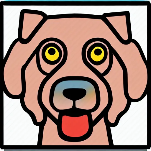 Prompt: A friendly dog, image suitable for use as an icon, cartoon style