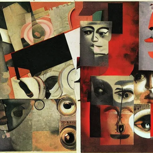 Prompt: abstract magazine collage by hannah hoch