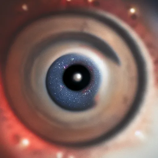 Image similar to the universe in the middle of an eye, close up, highly detailed, octane render,