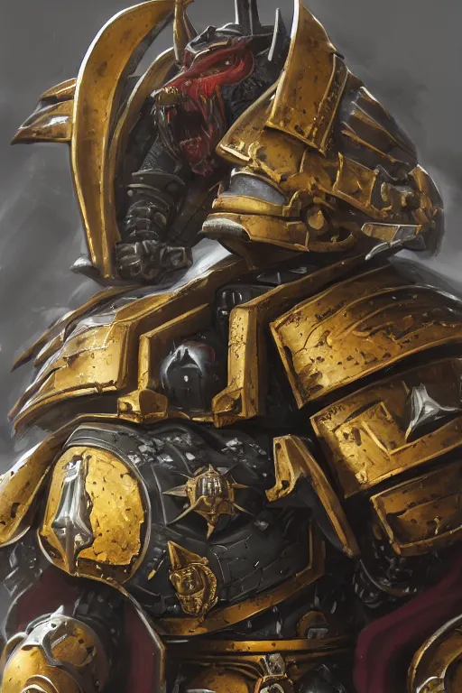 Image similar to armor portrait heros warhammer 4 0 k horus heresy fanart - the primarchs emperor by johannes helgeson animated with vfx concept artist & illustrator global illumination ray tracing hdr fanart arstation zbrush central hardmesh 8 k octane renderer comics stylized