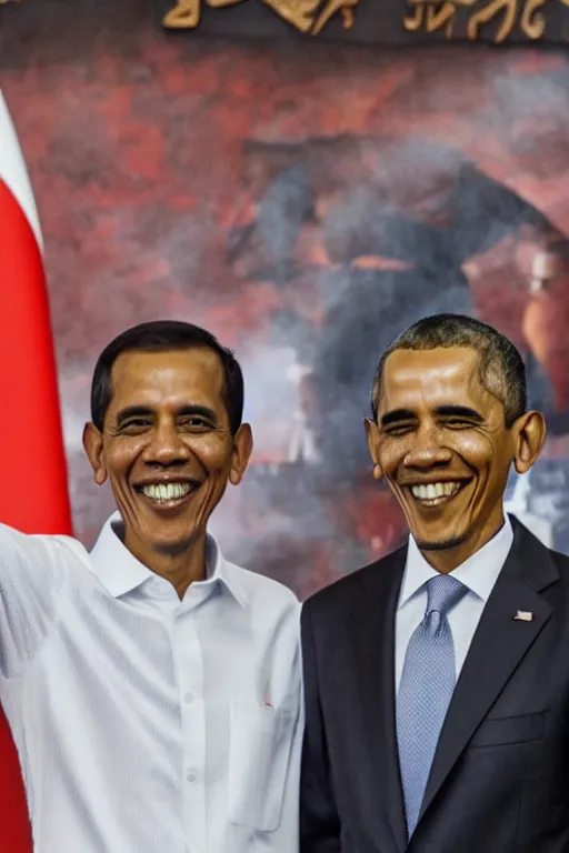 Image similar to jokowi im bathub with obama