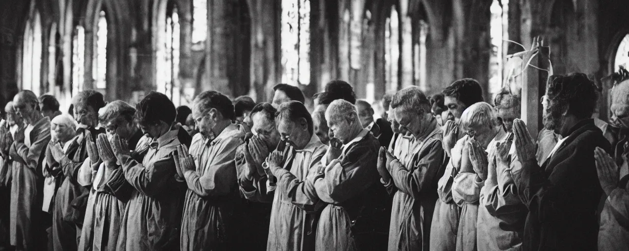 Image similar to people praying to a statue of spaghetti inside a church, canon 5 0 mm, cinematic lighting, photography, retro, film, kodachrome, closeup