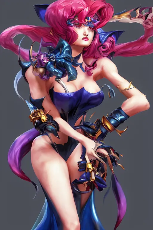 Prompt: Morgana from Darkstalkers in a spinoff in blade and soul artbook on a render by the artist Hyung tae Kim, Jiyun Chae, Joe Madureira, trending on Artstation by Hyung tae Kim, artbook, Stanley Artgerm Lau, WLOP, Rossdraws , James Gurney