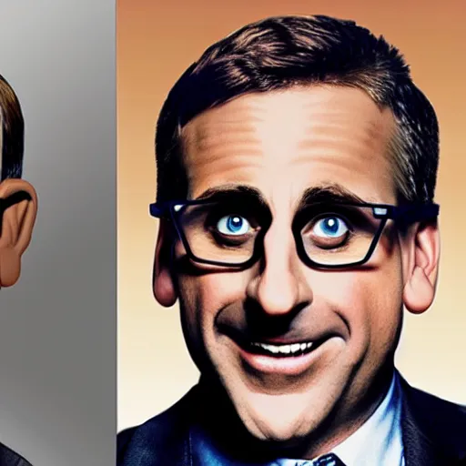 Prompt: Steve Carell reimagined as a Muppet, photorealistic