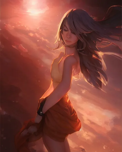 Image similar to goddess, ambient lighting, detailed face, full body shading, by makoto shinkai, stanley artgerm lau, wlop, rossdraws