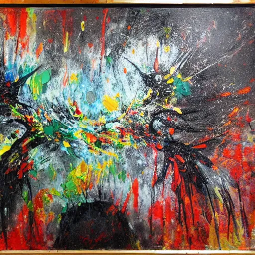 abstract painting of a large fly after slaugthering a | Stable ...