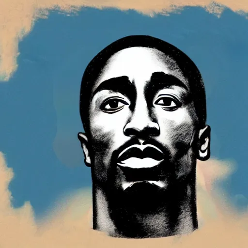 Image similar to Tupac Shakur, screenshot from a 2012s anime, digital art