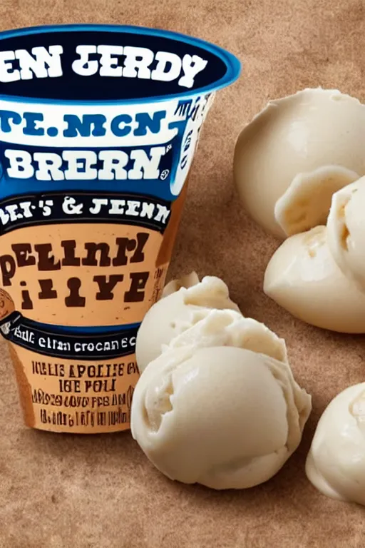 Prompt: ben and jerry's pelmeni flavoured ice cream