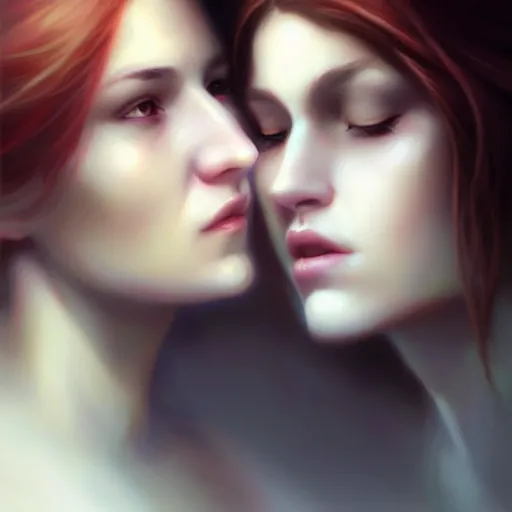 Image similar to love is patient love is kind, photorealistic oil painting by charlie bowater and mark blooms, wlop ; trending on artstation