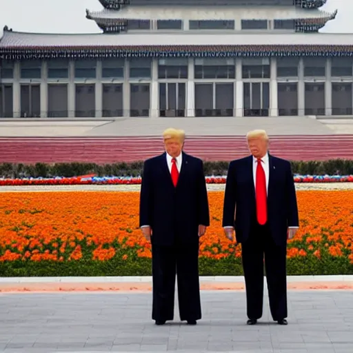 Image similar to Donald Trump standing in Pyongyang North Korea