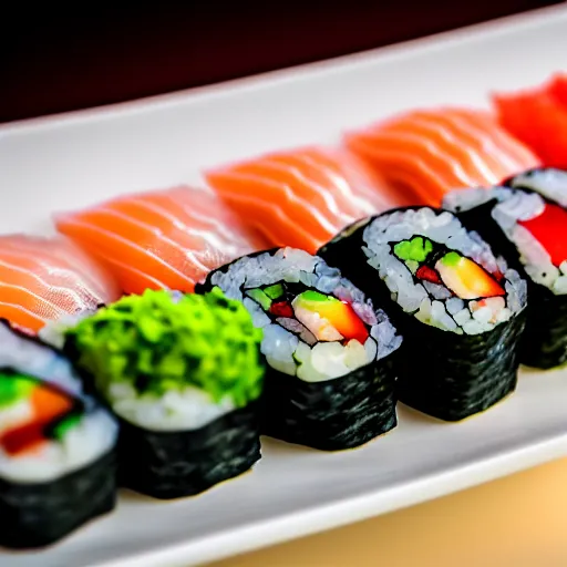 Prompt: macro gourmet top quality hdr sushi sashimi photography professional photograph