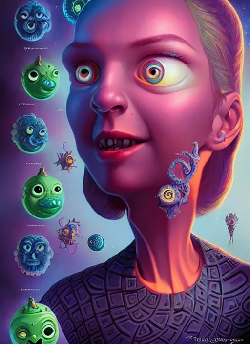 Image similar to cosmic lovecraft pixar character portrait, pixar style, by tristan eaton stanley artgerm and tom bagshaw.