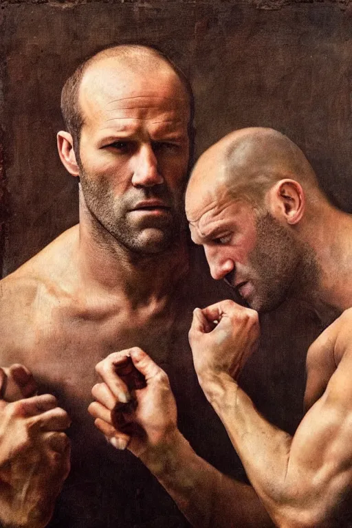 Prompt: a portrait from jason statham, renaissance painting