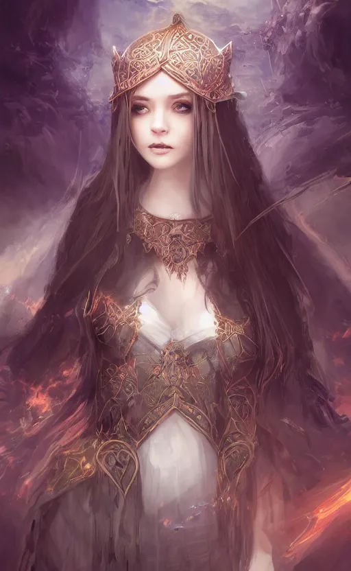 Image similar to Alchemy Imperial Princess knight gothic girl. By sophie anderson, artgerm, wlop, concept art,digital paintig, matte, fractal flame,highly detailded