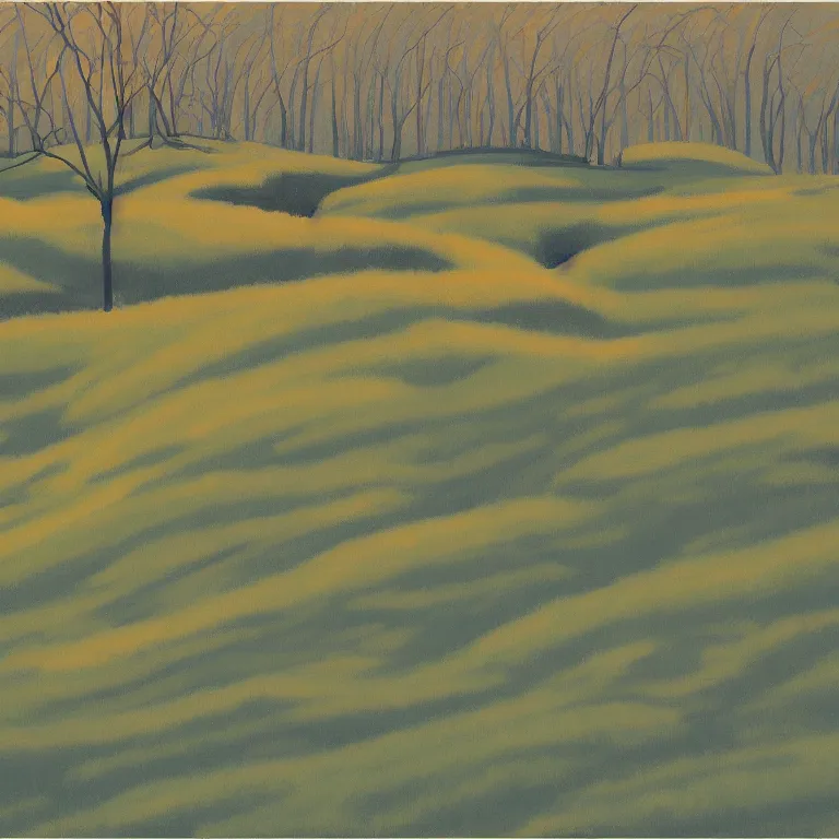 Image similar to a network of hubs in nature, painted by Alex Katz, painted by Edward Hopper, airbrush