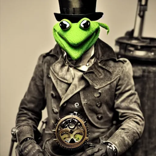 Image similar to steampunk kermit