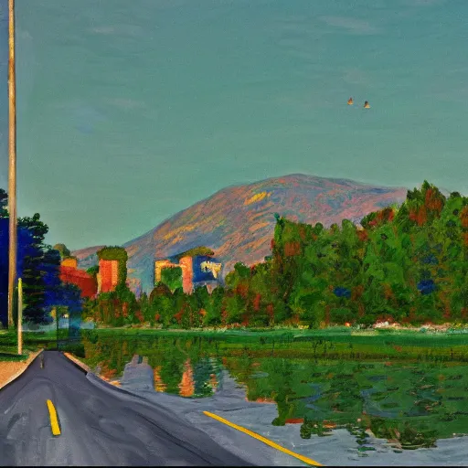 Image similar to grand theft auto ( gta ) landscape in the style of monet, trending on artstation