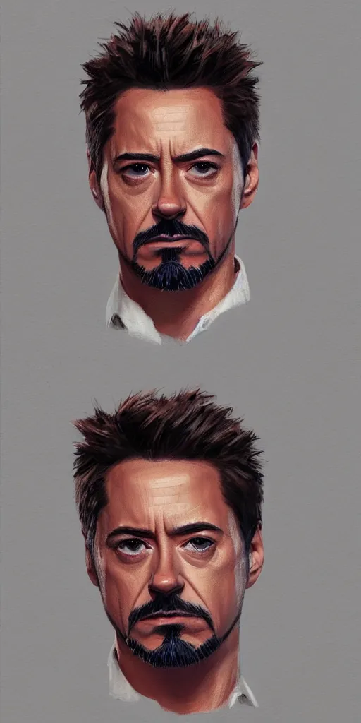 Prompt: concept art of tony stark, head and shoulders shot, cinematic shot, oil painting by jama jurabaev, extremely detailed, brush hard, artstation, high quality, brush stroke