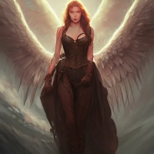 Image similar to the corset of angels. movie poster. detailed digital art by greg rutkowski, keith parkinson, marc simonetti, artgerm, artstation, deviantart, 8k, hd