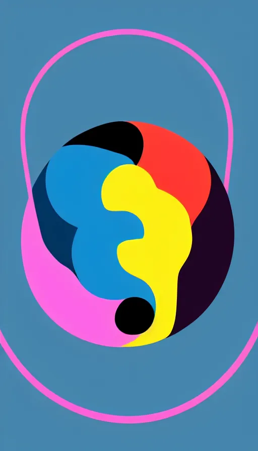 Image similar to Abstract representation of ying Yang concept, by Kurzgesagt,