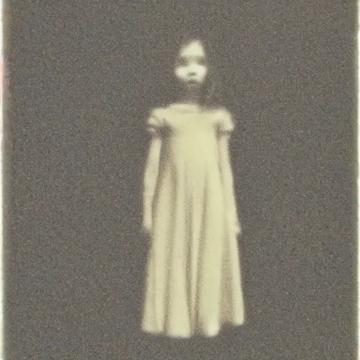 Image similar to creepy scary horror terror dream dark mezzotint girl from ring old photograph cursed