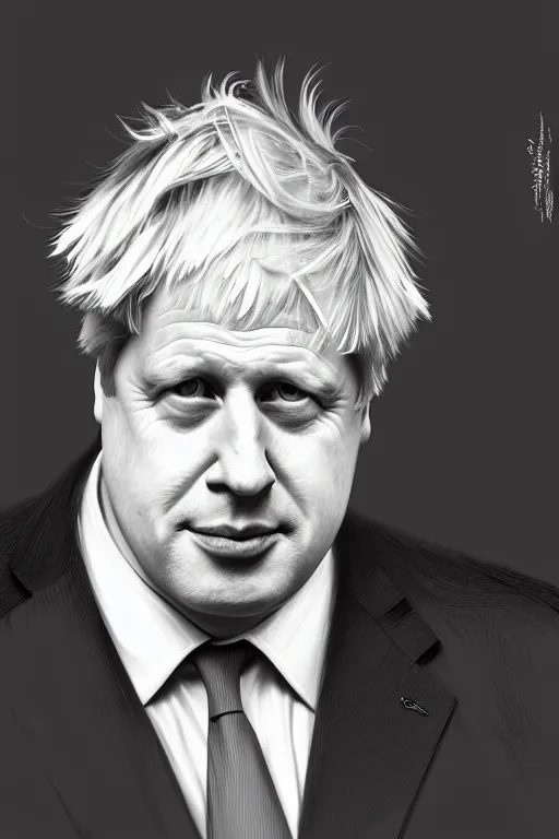 Image similar to Boris Johnson as a Simpsons character, realistic portrait, symmetrical, highly detailed, digital painting, artstation, concept art, smooth, sharp focus, illustration, cinematic lighting, art by artgerm and greg rutkowski and alphonse mucha